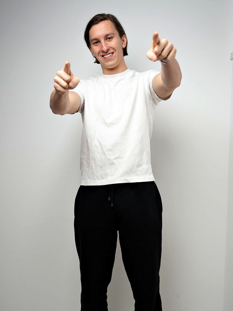 Jack pointing at the camera